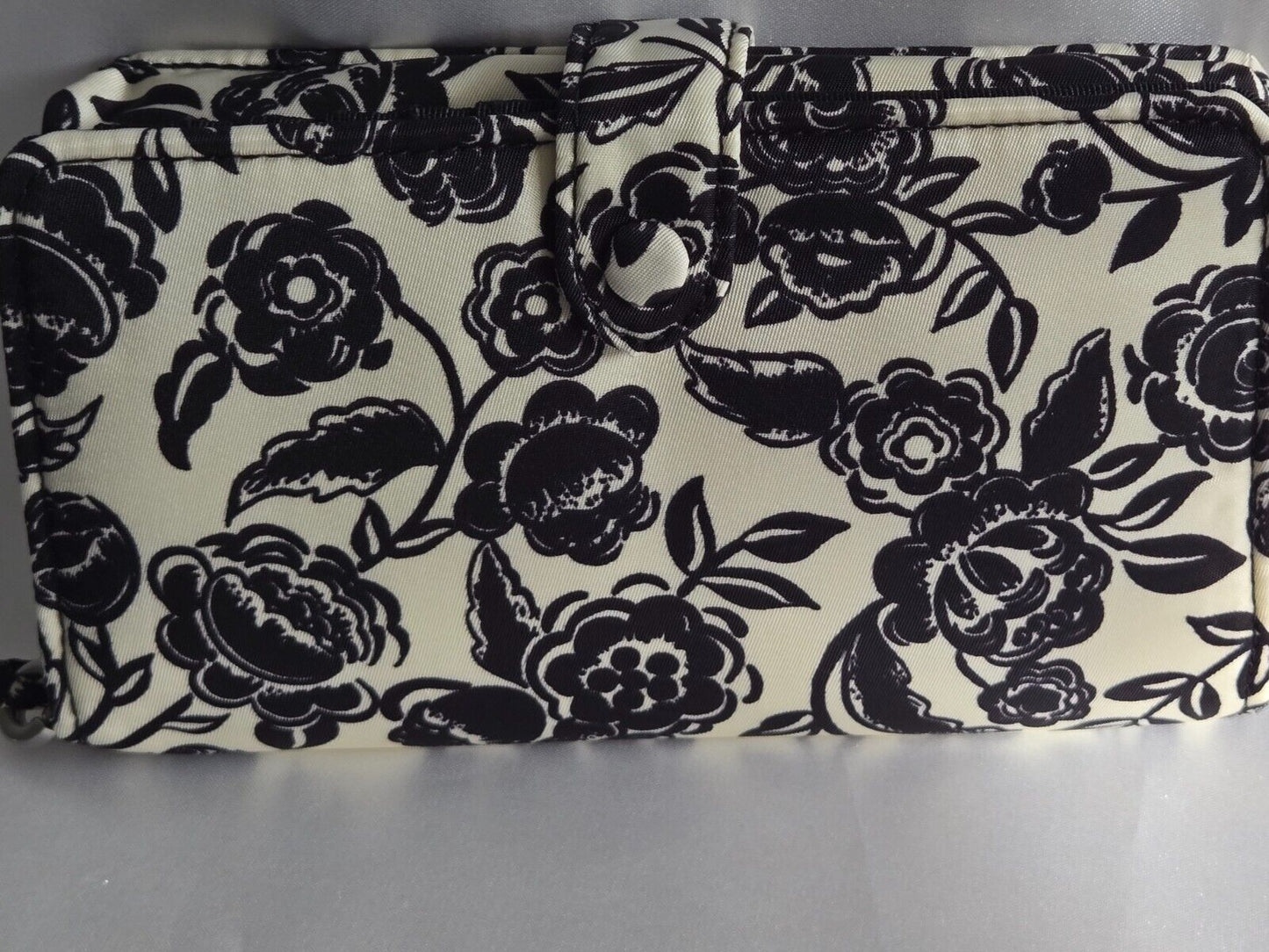 Vera Bradley Phone Wristlet, Bubbly Flowers Black in Nylon Twill