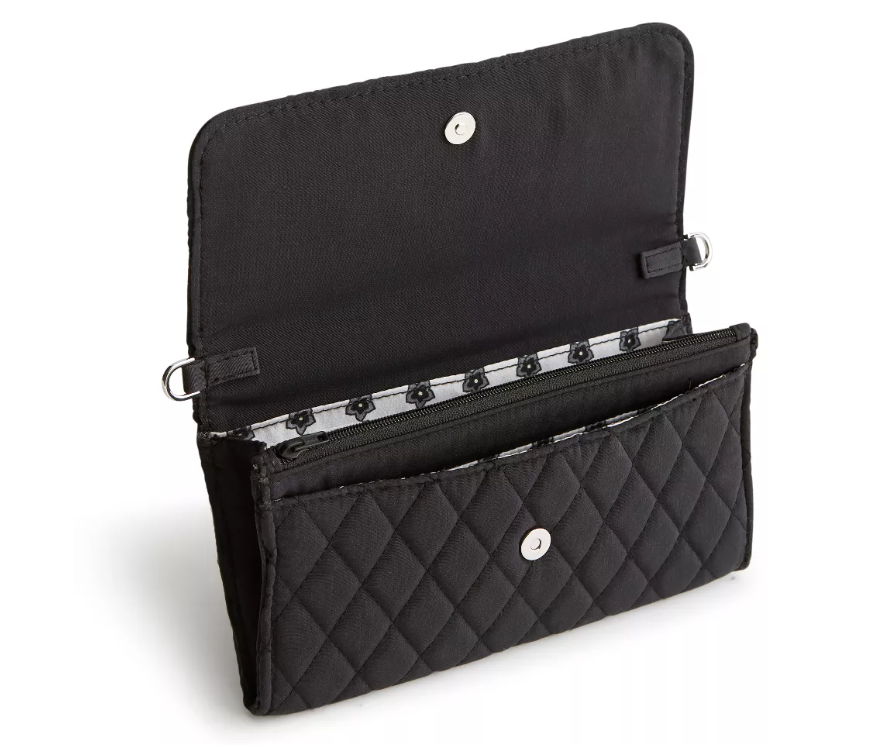 Vera Bradley Microfiber Wallet Crossbody, Moonless Night