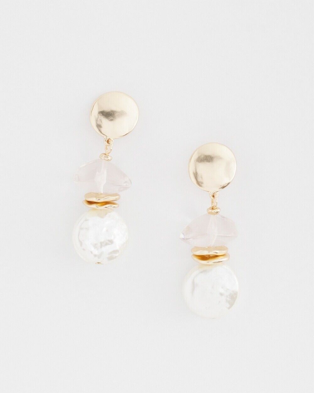 CHICO'S FAUX PEARL DROP EARRINGS