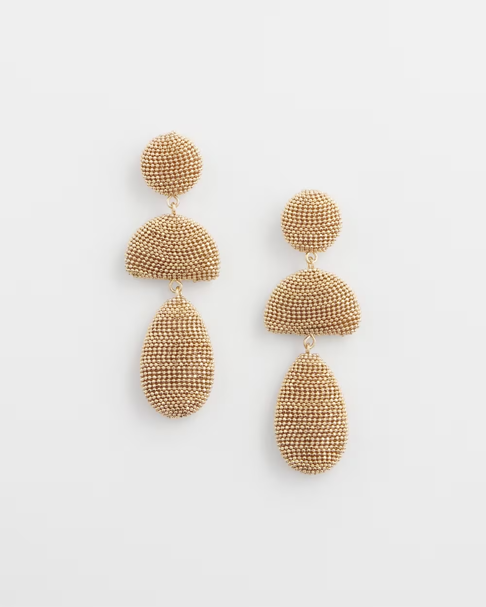 CHICO'S GOLD TONE LINEAR DROP EARRINGS