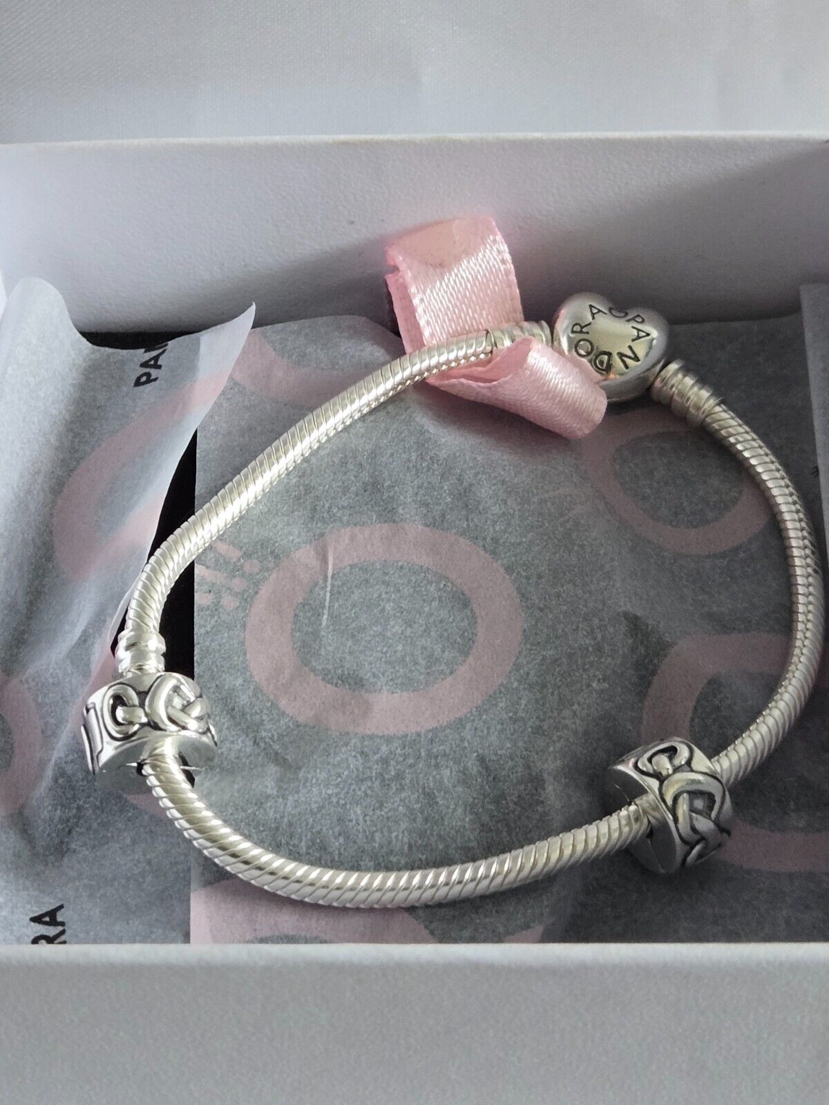 Pandora Moments Heart Clasp Snake Chain Bracelet