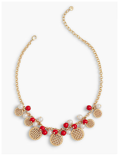 TALBOTS Americana Pie & Bead Necklace