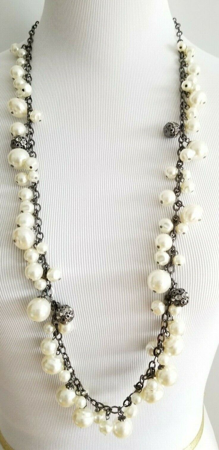 CHICO'S FAUX-PEARL BAUBLE SINGLE-STRAND NECKLACE