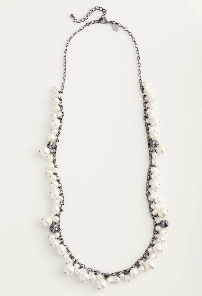 CHICO'S FAUX-PEARL BAUBLE SINGLE-STRAND NECKLACE
