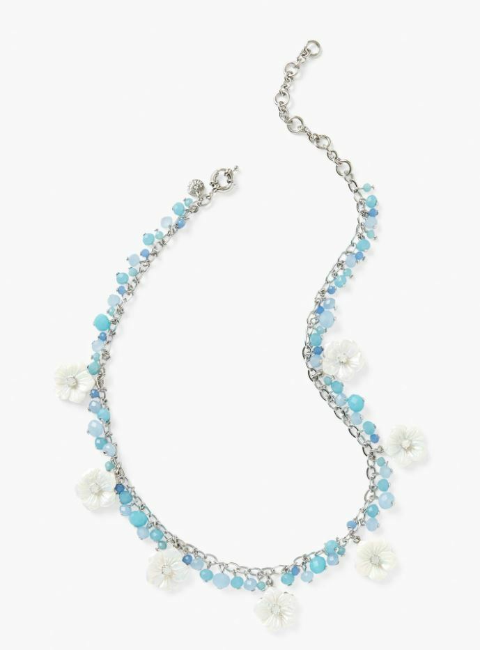TALBOTS CARVED FLOWER STATEMENT NECKLACE