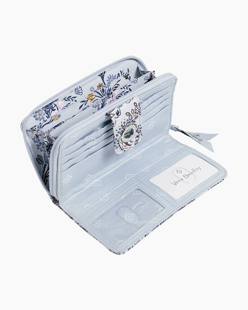 Vera Bradley RFID Turnlock Wallet, Soft Sky Paisley