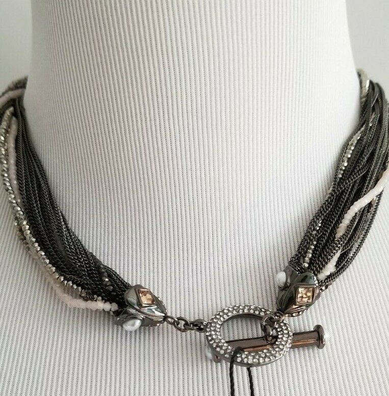 WHITE HOUSE BLACK MARKET REVERSIBLE MULTI-ROW NECKLACE