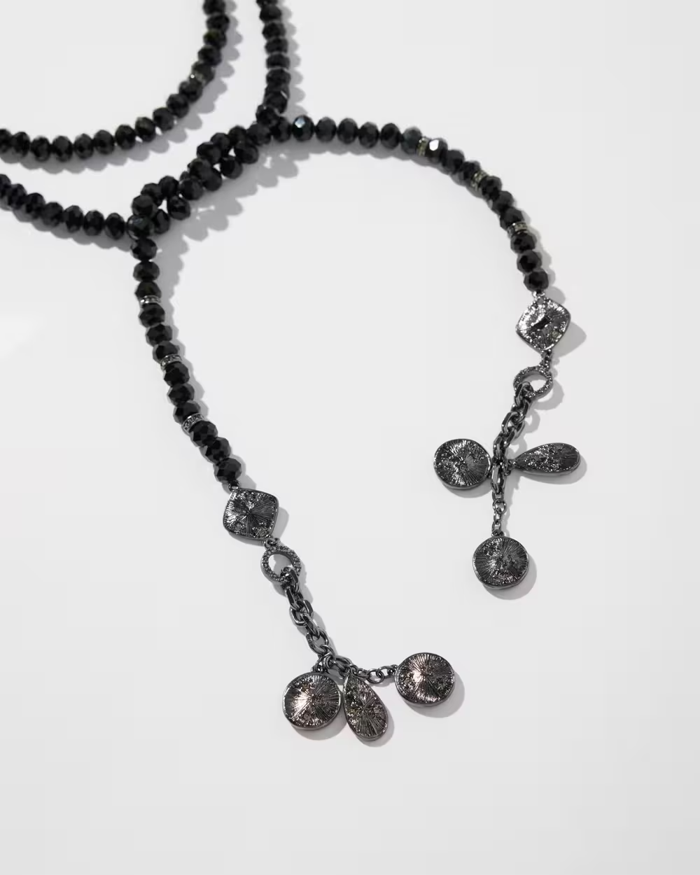 CHICO'S BLACK LARIAT NECKLACE