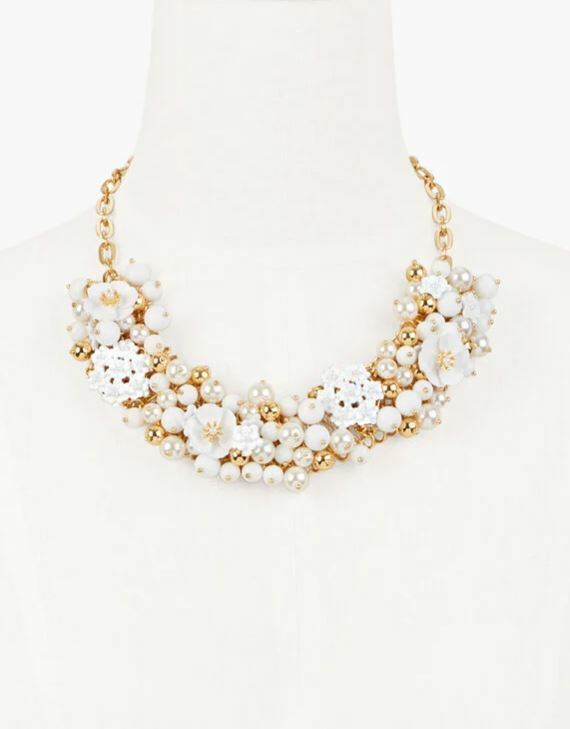 TALBOTS DITSY FLORAL ENAMEL STATEMENT NECKLACE