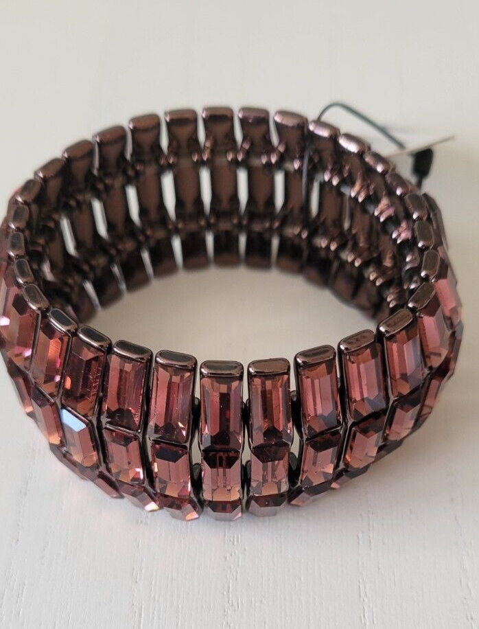 CHICO'S PURPLE STONE STRETCH BRACELET