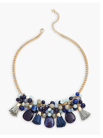 TALBOTS Beaded Raffia Necklace