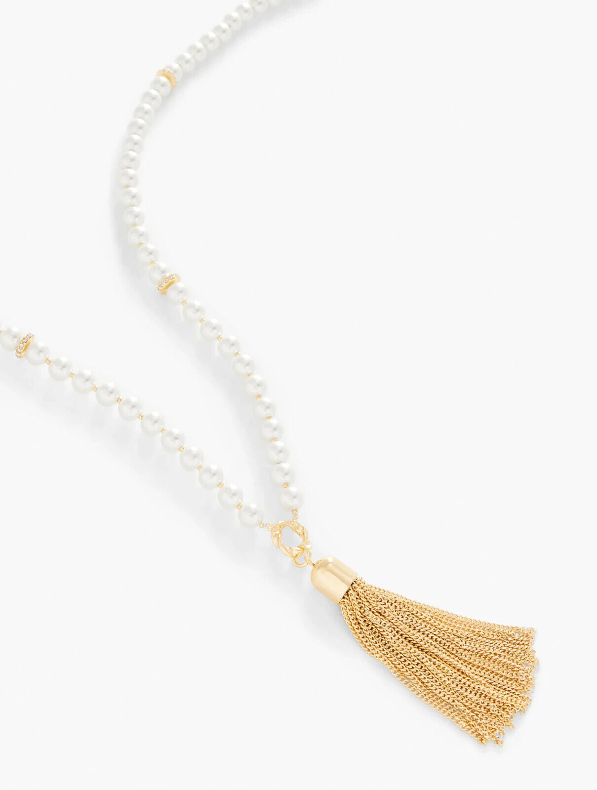 TALBOTS TASSEL PEARL NECKLACE