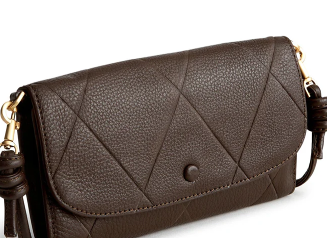 Vera Bradley Wildwood Wallet Crossbody, Demitasse in Leather