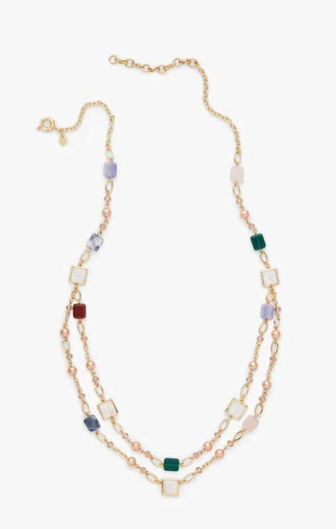 TALBOTS SQUARE STONE NECKLACE