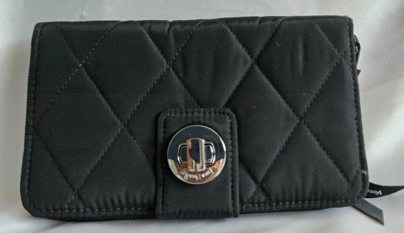 Vera Bradley RFID Turnlock Wallet, Black