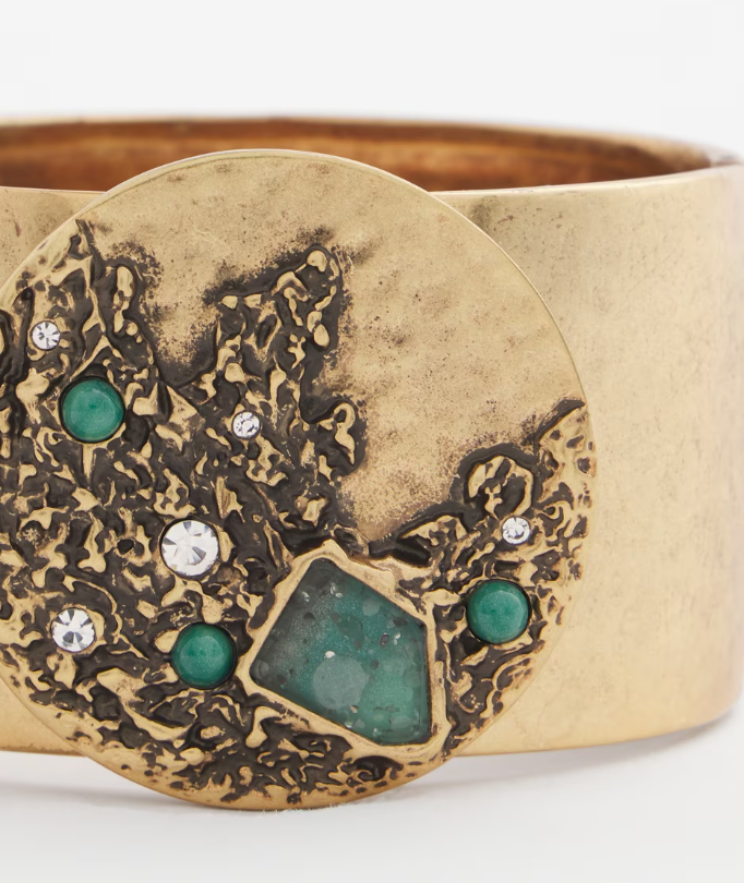 CHICO'S AQUA & GOLD CUFF BRACELET