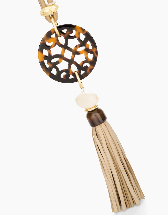 CHICO'S QUINN REVERSIBLE TASSEL PENDANT NECKLACE