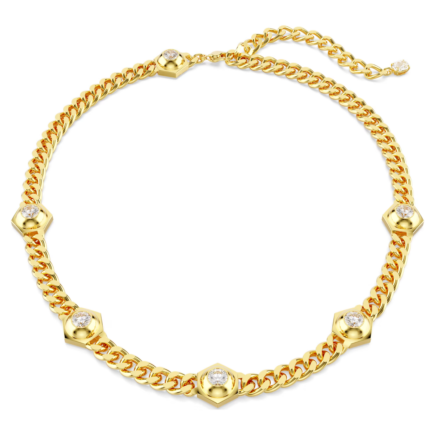 Swarovski Numina necklace Round cut, White, Gold-tone plated