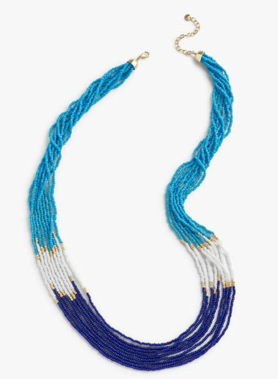 TALBOTS LONG MULTI-STRAND BEADED NECKLACE
