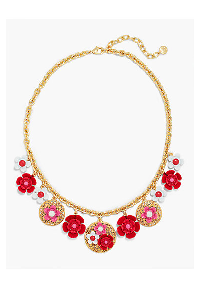 TALBOTS Floral Cluster Statement Necklace