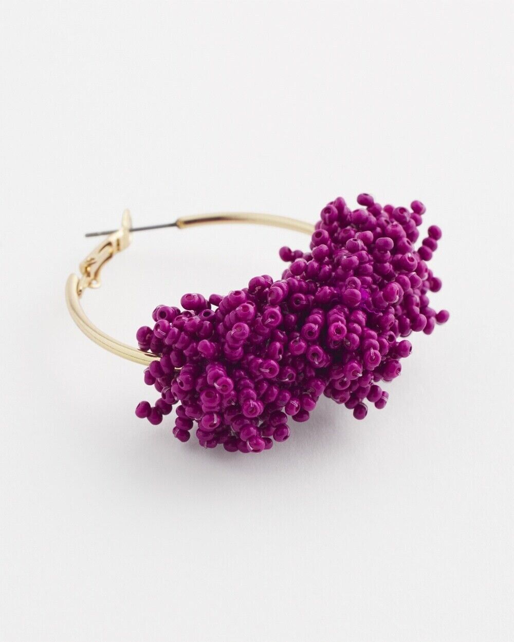 CHICO'S NO DROOP VIOLET SEED BEAD CLUSTER EARRINGS