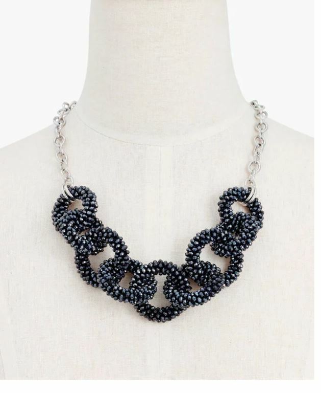 TALBOTS FACETED BEAD STATEMENT NECKLACE