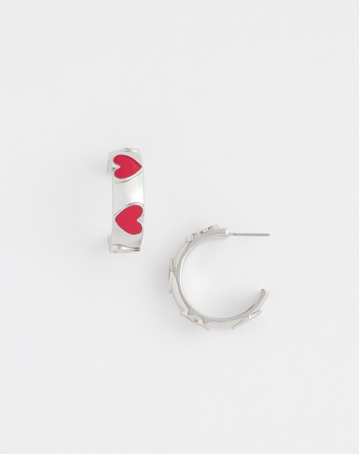 CHICO'S RED HOOP EARRINGS