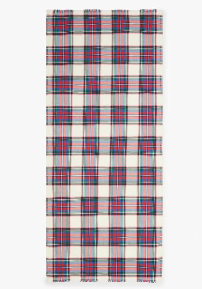 TALBOTS FESTIVE PLAID OBLONG SCARF