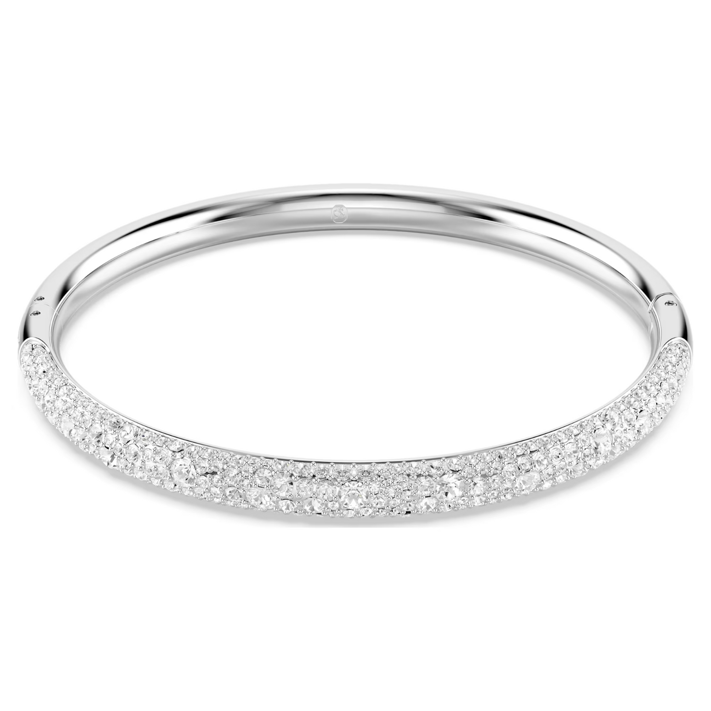 Swarovski Meteora bangle Snow pavé, White, Rhodium plated