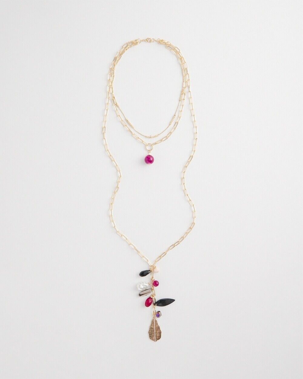 CHICO' S PURPLE BEADED CONVERTIBLE NECKLACE