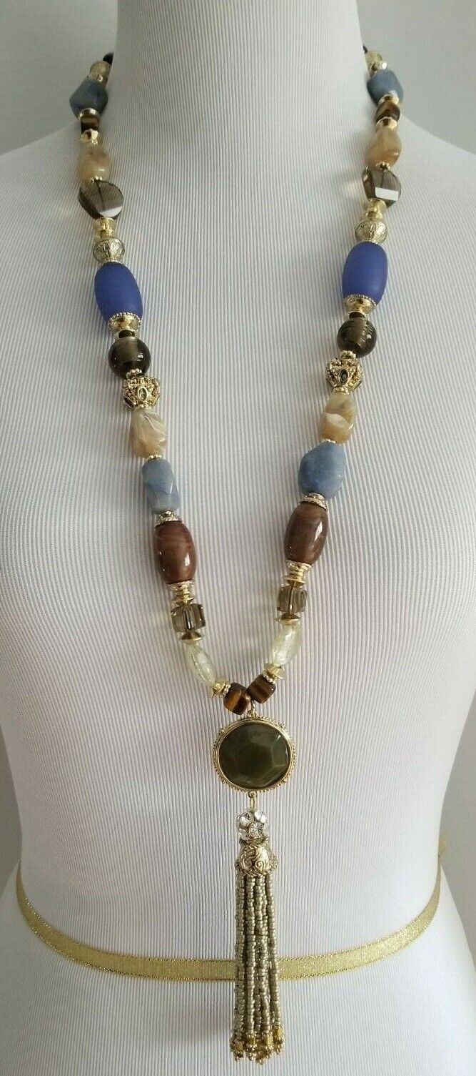 CHICO'S MULTI-COLORED TASSEL Y-NECKLACE