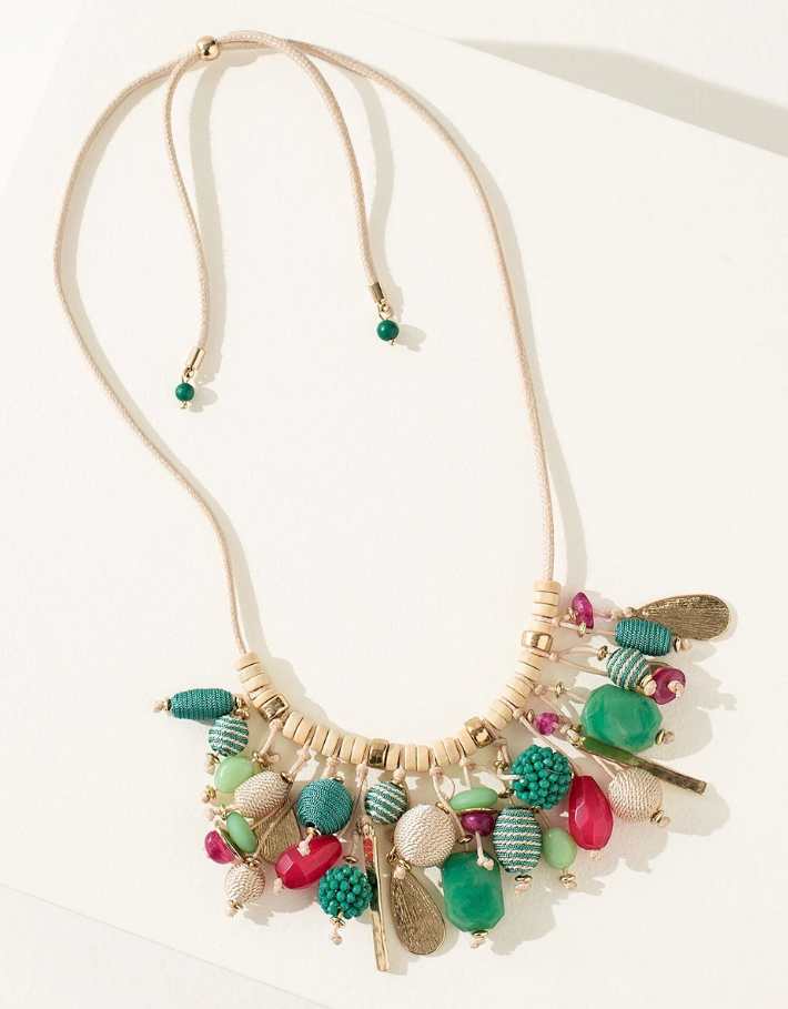 CHICO'S ADJUSTABLE BEADED NECKLACE