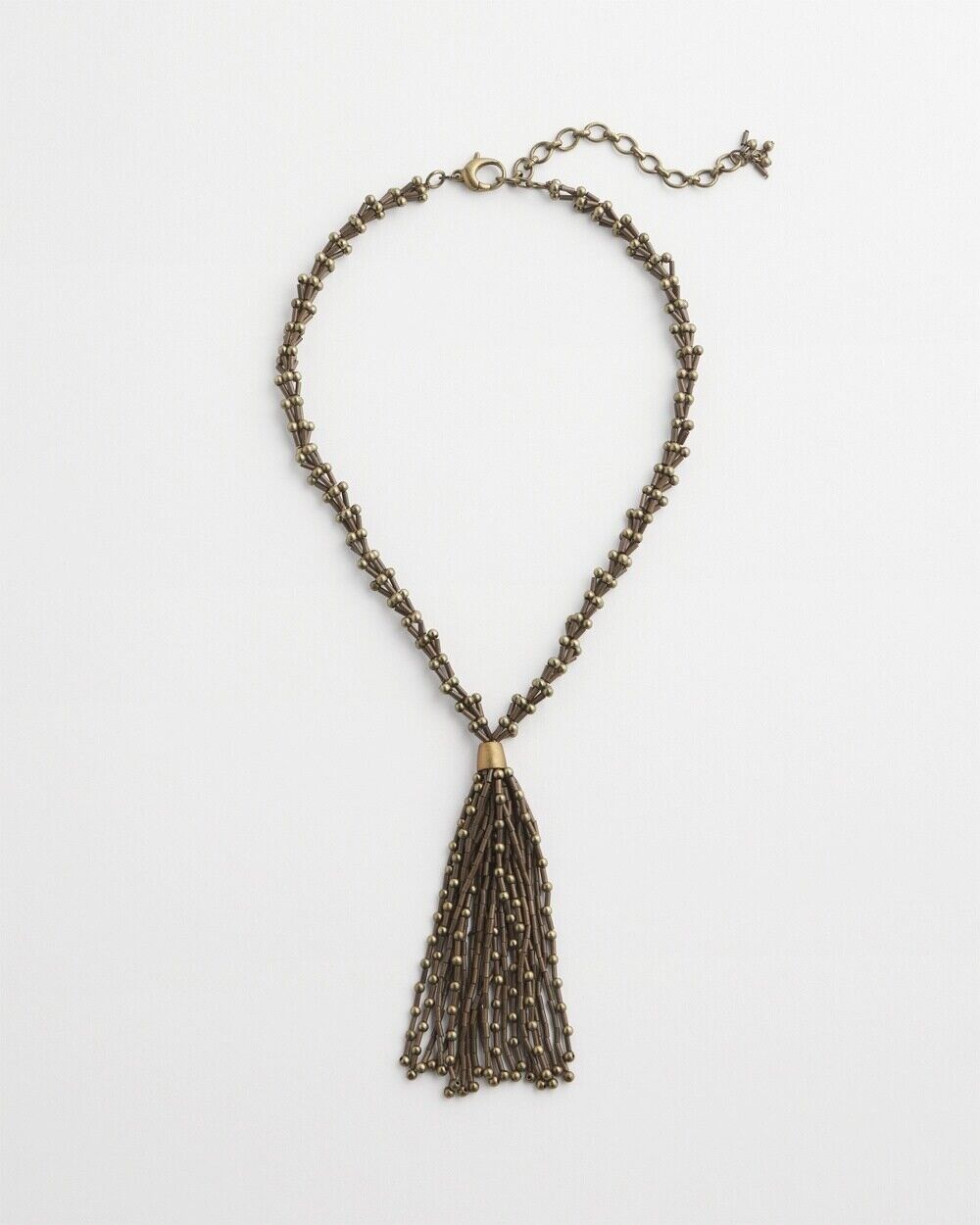 CHICO'S NEUTRAL TASSEL PENDANT NECKLACE