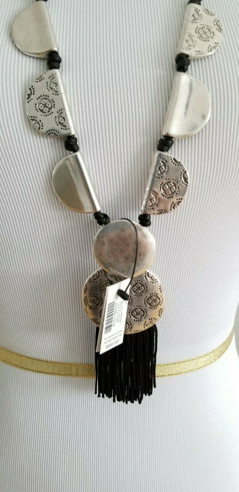 CHICO'S CONVERTIBLE ARTISAN SILVER-TONE PENDANT NECKLACE