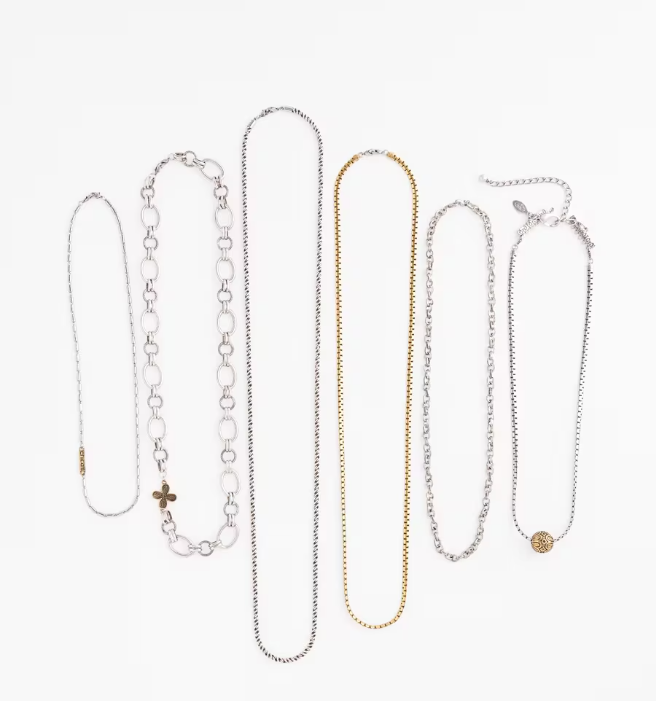 CHICO'S MIXED METAL CONVERTIBLE NECKLACE