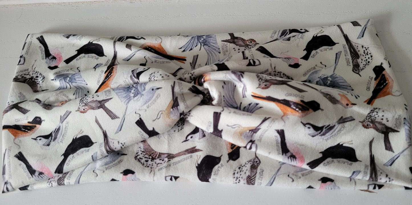 Beautiful Birds Allover Twisted Headband