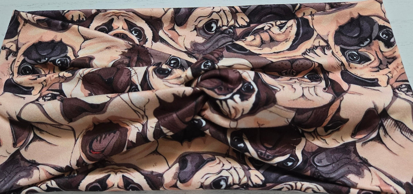 Pug Twisted Headband
