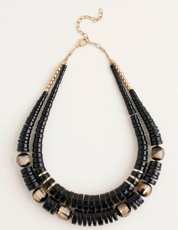 CHICO'S MULTI-STRAND ANIMAL-PRINT NECKLACE