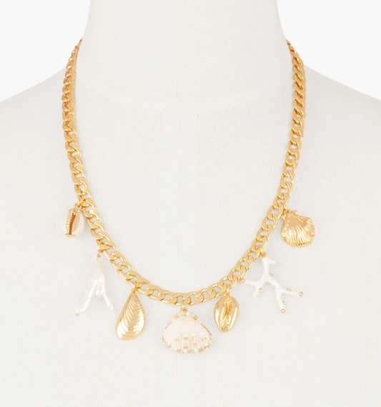 TALBOTS BEADED SEASHELL NECKLACE