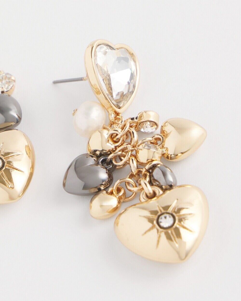 CHICO'S NO DROOP HEART CHARM EARRINGS
