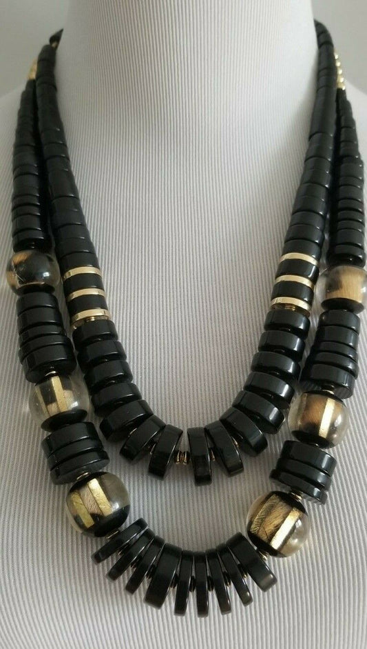 CHICO'S MULTI-STRAND ANIMAL-PRINT NECKLACE