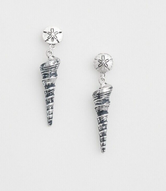 CHICO'S FAUX SHELL CHARM EARRINGS