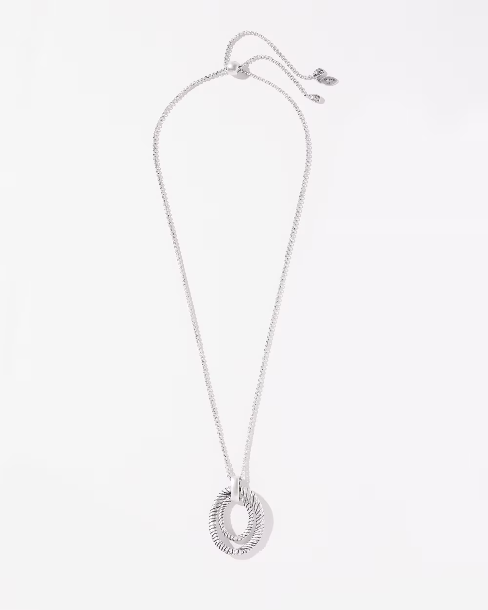 CHICO' S SILVER TONE ADJUSTABLE NECKLACE