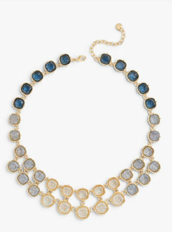 TALBOTS CRACKLED GLASS STATEMENT NECKLACE