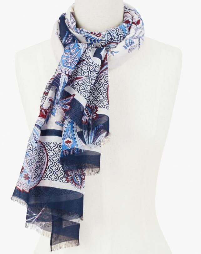 TALBOTS WINDING PAISLEY OBLONG SCARF
