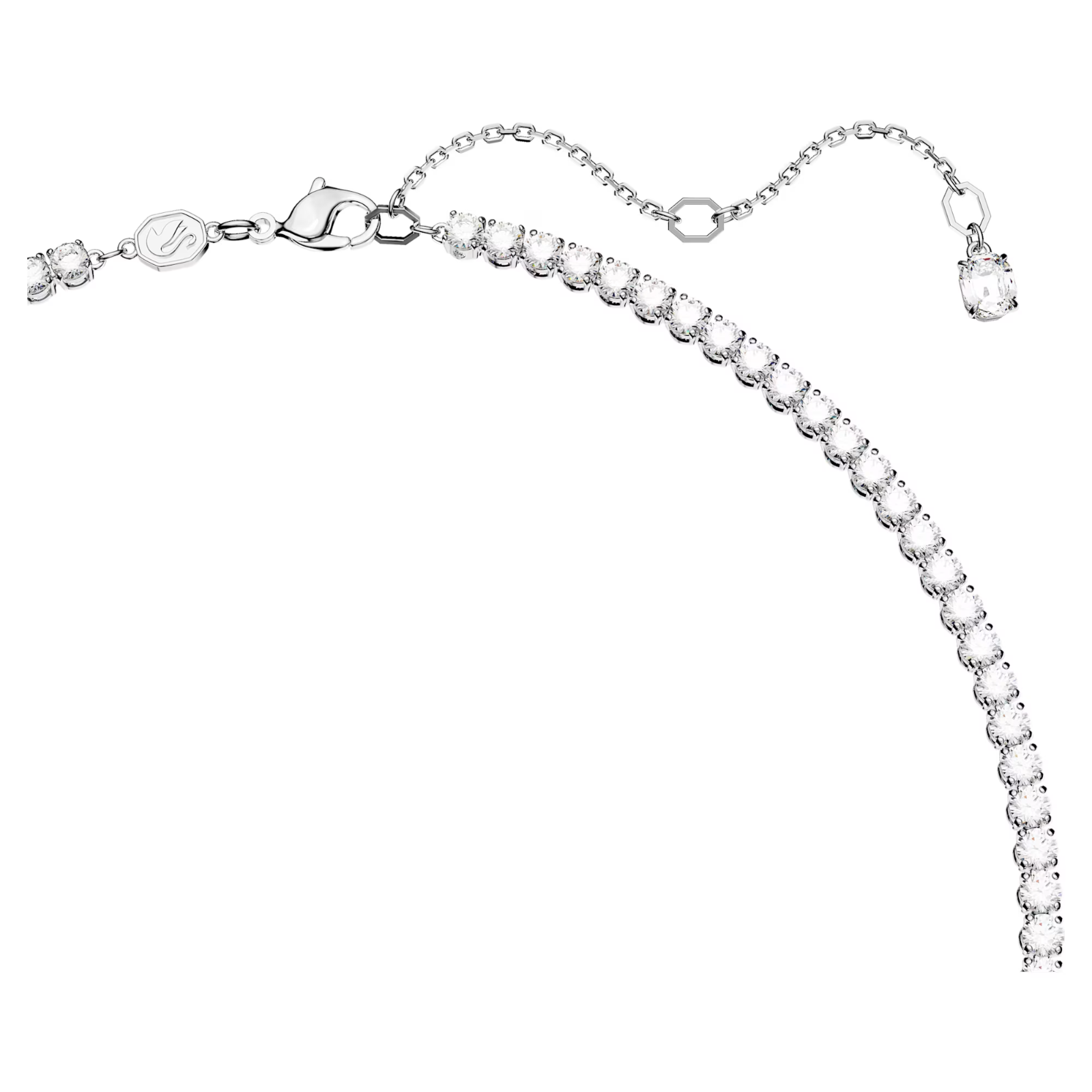 Swarovski Matrix Tennis necklace Mixed cuts, Green, Rhodium plated