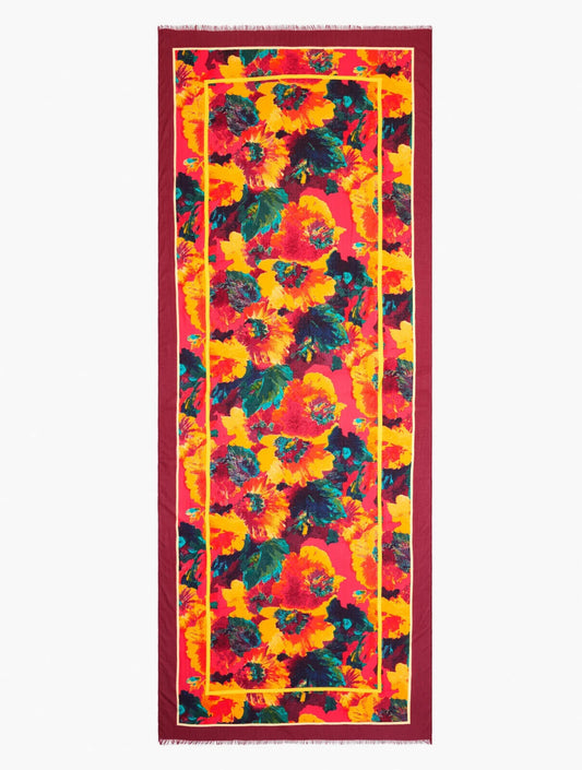 TALBOTS BRUSHED FLORAL OBLONG SCARF