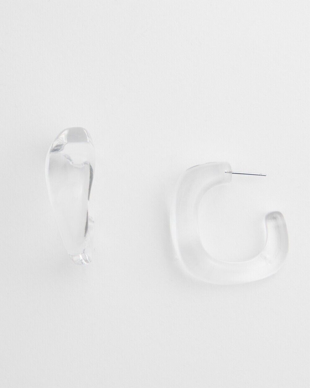 CHICO'S  NO DROOP CLEAR LUCITE SQUARE EARRINGS