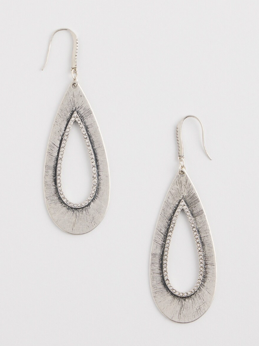 CHICO'S NO DROP U2122 SILVER TONE TEARDROP EARRINGS