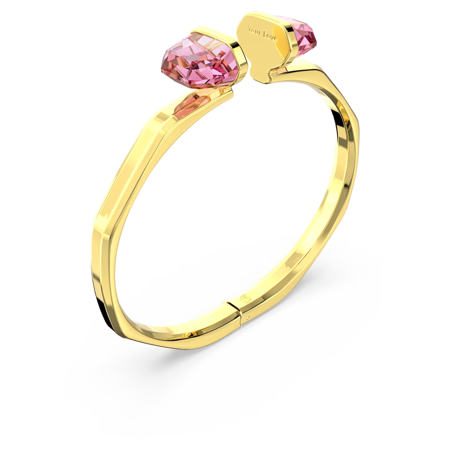 Swarovski Lucent bangle Magnetic closure, Pink, Gold-tone plated